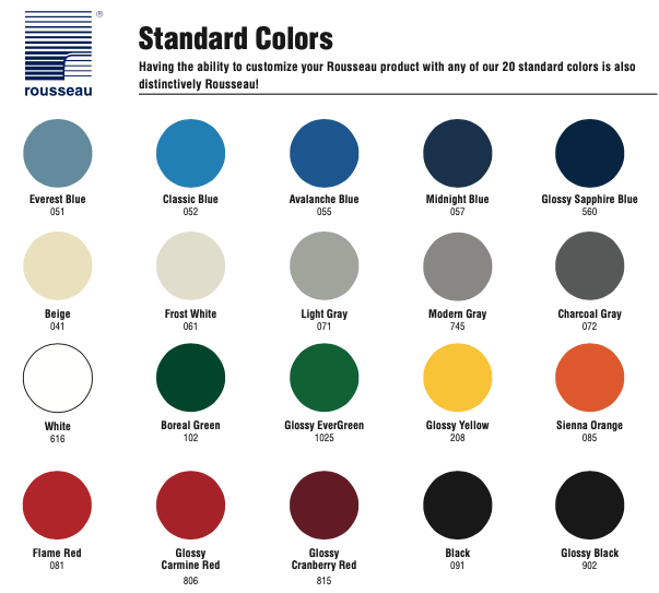 Rousseau Metal Standard Colors