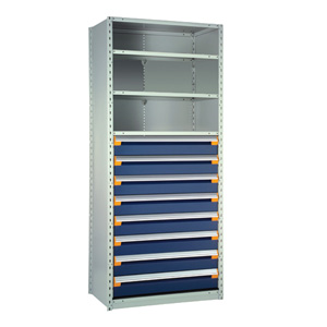 Rousseau Industrial Shelving with Drawers