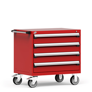 Rousseau Mobile Drawer Cabinet or Toolbox Red with Dividers