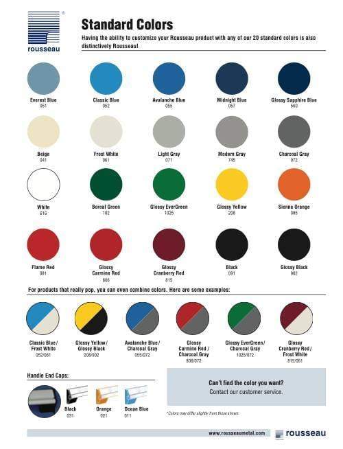 Rousseau Metal Standard Color Chart