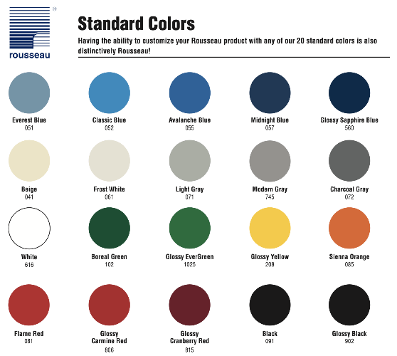 Standard Rousseau Color Chart