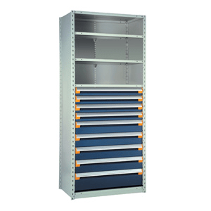 Rousseau Metal Drawers in shelving unit