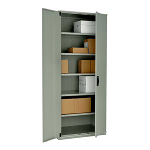 Rousseau Solid Steel Doors for Shelving Unit Grey with Lock
