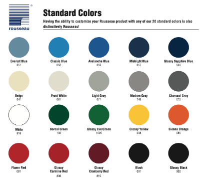 Rousseau Metal Standard Color Chart