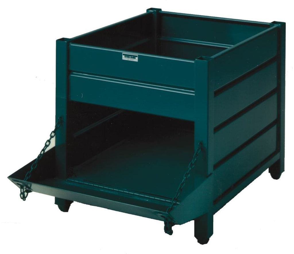 Steel King Corrugated Steel Hold 'N Fold Container 45 x 48 x 42 -  Trammell Equipment Company