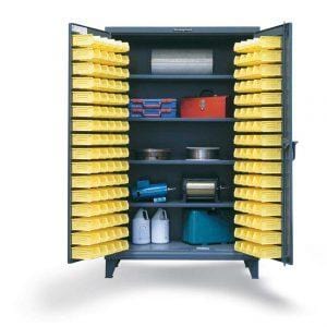 Strong Hold Bin Storage Cabinet with Shelves